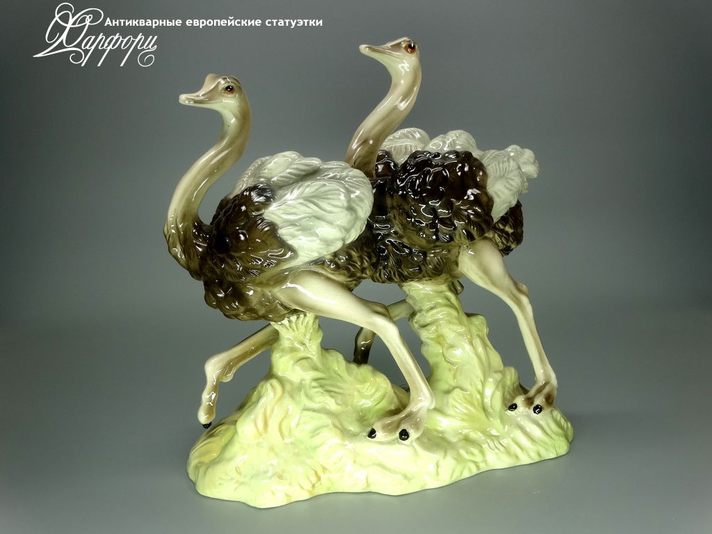 Купить фарфоровые статуэтки Goldscheider, Поэт, Пара страусов
